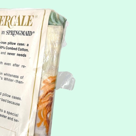 NIP VINTAGE SPRINGMAID WONDERCALE NO IRON PERCALE FLORAL PILLOWCASES 21" X 27" - Picture 5 of 5